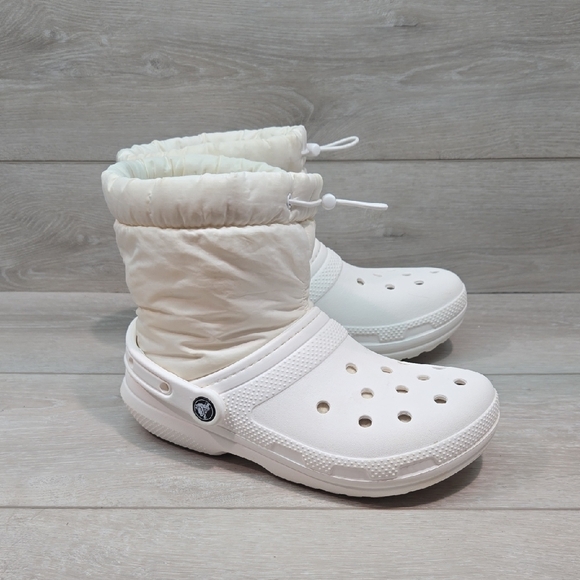 Crocs Women High Top White Clog Boots Shoes Sz 7 - Picture 1 of 10